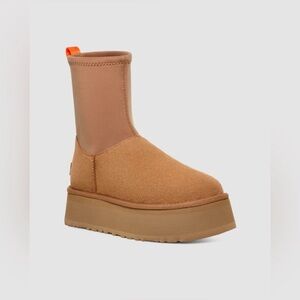 UGG CLASSIC DIPPER platform zip in chestnut